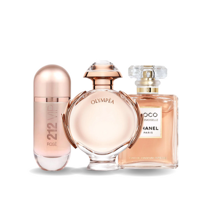 Combo promozionale di 3 profumi Carolina Herrera 212 VIP ROSÉ, Paco Rabanne OLYMPÉA, Chanel COCO MADEMOISELLE (Eau de Parfum)
