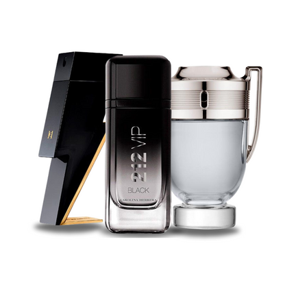Combo promozionale di 3 profumi BAD BOY, 212 VIP BLACK y Paco Rabanne INVICTUS (Eau de Parfum)